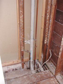 Pipes to the master bath